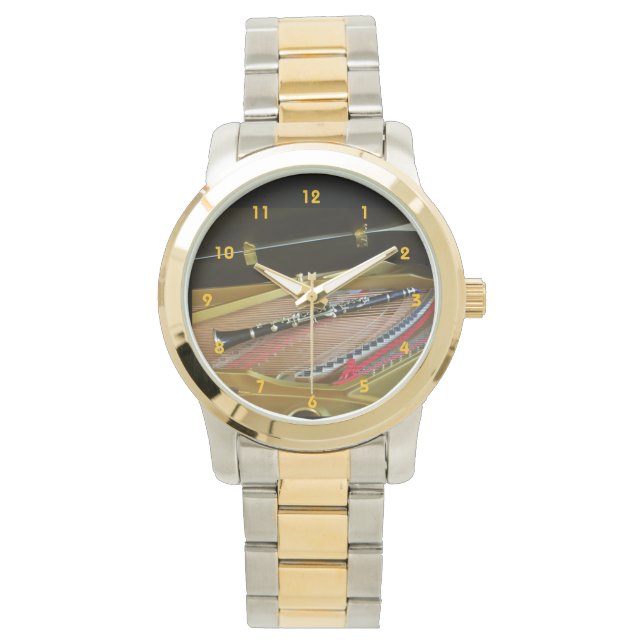 Klarinette in Piano Watch von Leslie Harlow Armbanduhr (Vorderseite)