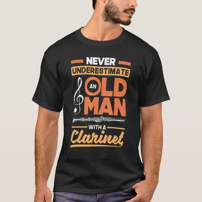 Klarinette Klarinette Klarinette Player Old Man T-Shirt (Vorderseite)