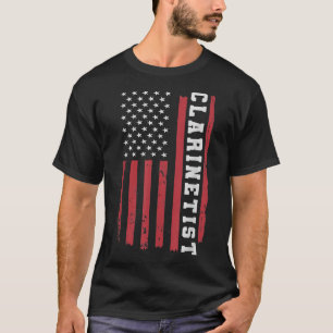 Klarinette Klarinettist Instrument USA Flag4 T-Shirt