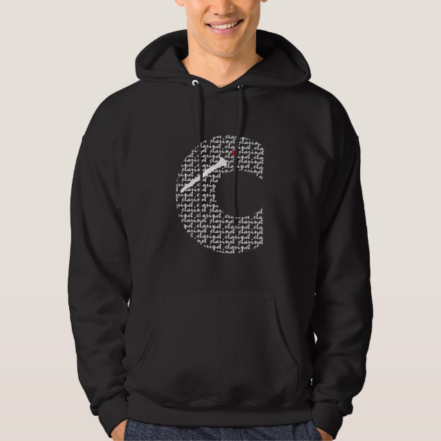 Klarinette Letter C Hoodie (Vorderseite)