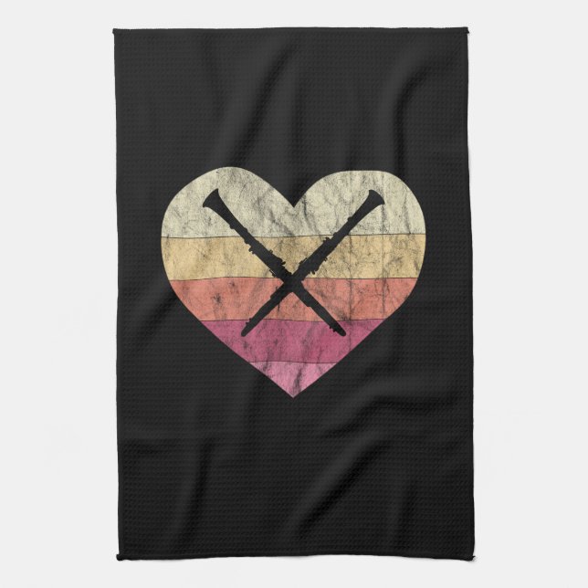 Klarinette Lieben Geschirrtuch (Vertikal)