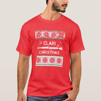 Klarinette Marching Band hässliche Weihnachtspullo T-Shirt
