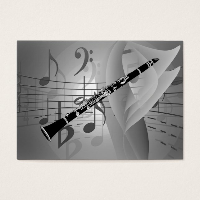 Klarinette mit musikalischen Akzenten (Vorderseite)