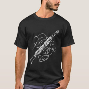 Klarinette Musik Instrument Line Art Zeichnung Lan T-Shirt