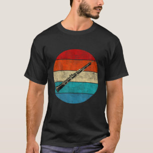 Klarinette Musikinstrument Vintage Retro Sonnenunt T-Shirt