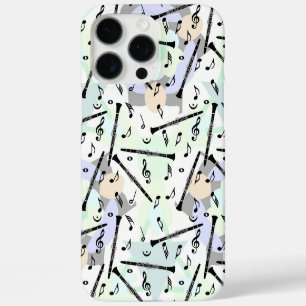 Klarinette Musiknote Muster iPhone 16 Pro Max Hülle