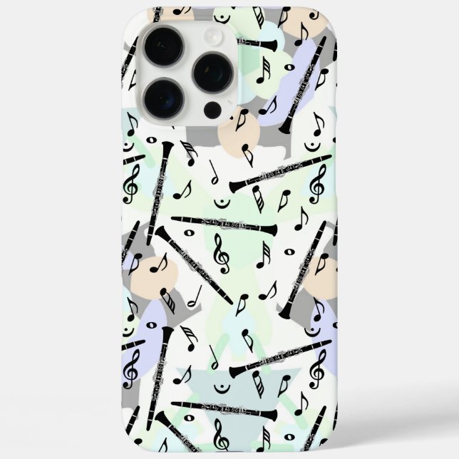 Klarinette Musiknote Muster Case-Mate iPhone Hülle (Rückseite)