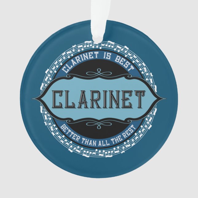 Klarinette Musiknoten Circle Ornament (Vorderseite)