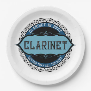 Klarinette Musiknoten Circle Pappteller
