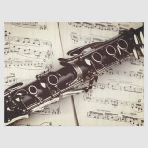 Klarinette Notizblatt Sepia Dekoupage Tissue Paper Seidenpapier