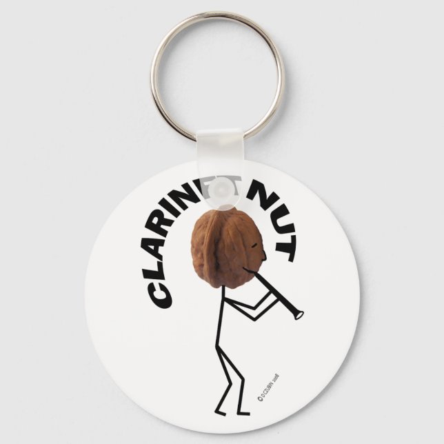 Klarinette Nut Schlüsselanhänger (Vorderseite)