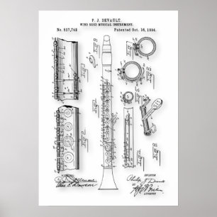 Klarinette Patent Poster