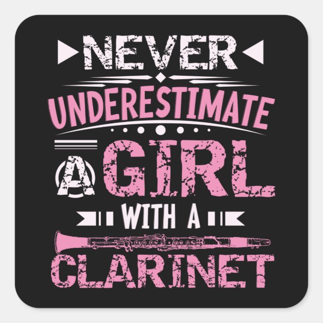 Klarinette Quadratischer Aufkleber (Vorderseite)