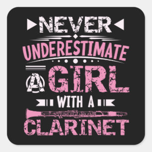Klarinette Quadratischer Aufkleber
