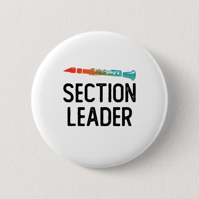 Klarinette Sektionsleiter Marching Band Button (Vorderseite)