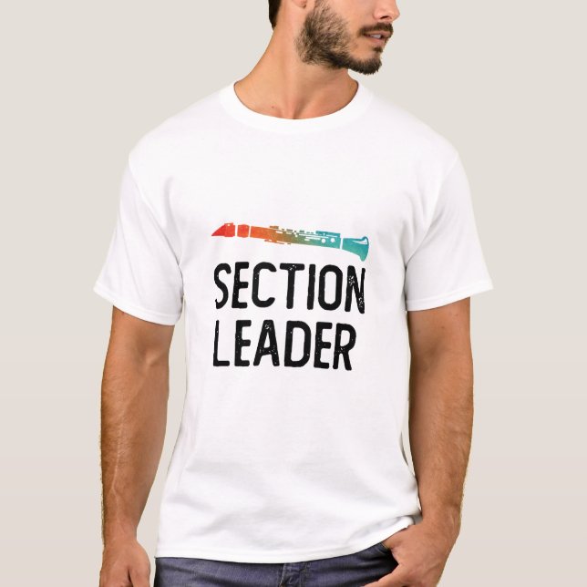 Klarinette Sektionsleiter Marching Band T-Shirt (Vorderseite)