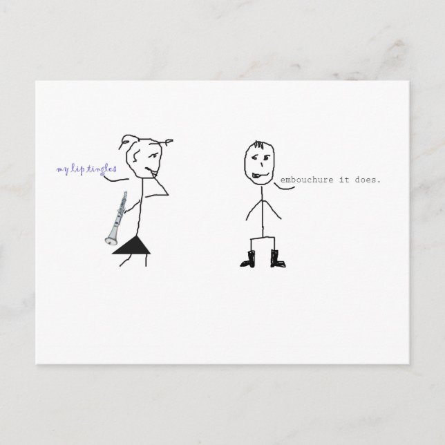 Klarinette Spaß Postkarte (Vorderseite)