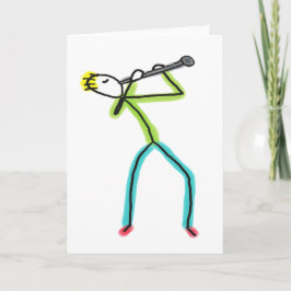 Klarinette Stickman Karte
