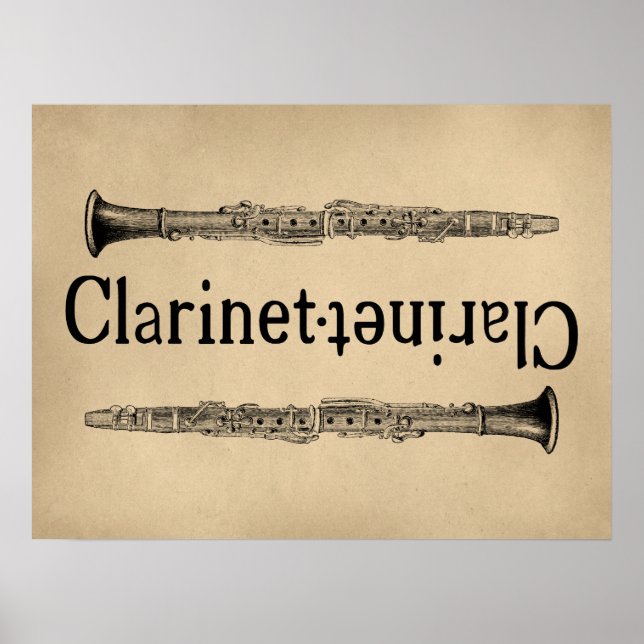 Klarinette Vintage Poster (Vorne)