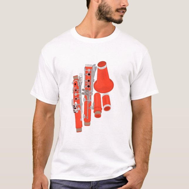 Klarinette zerlegt T-Shirt (Vorderseite)