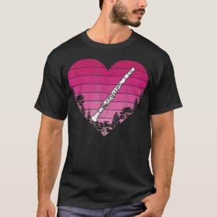 Klarinetten-Musikliebhaber Retro Vintage Herz Klar T-Shirt
