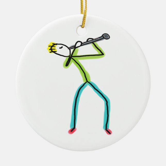 Klarinetten-Stockmann Keramik Ornament (Vorne)