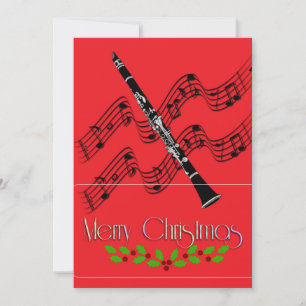 Klarinetten-Weihnachten Stechpalme  Karte