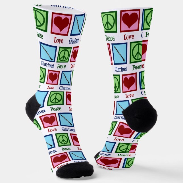 Klarinettenspieler für niedliche Liebe Socken (Gewinkelt)