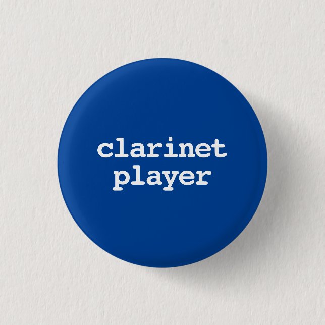 Klarinettenspieler-Typografie-Button Button (Vorderseite)