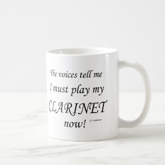 Klarinettenstimmen sagen, müssen spielen kaffeetasse