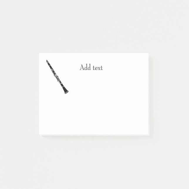 Klarinettenvorlage, anpassbar post-it klebezettel (Vorderseite)