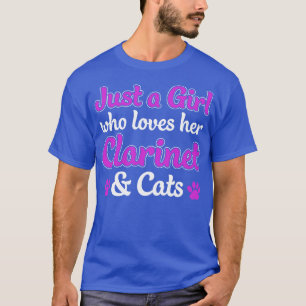 Klarinettistin Frauen Mädchen, das Klarinette und T-Shirt