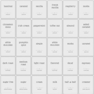 Klarsichtige 2 x 2,5" Aufkleber für das Coffee Bar