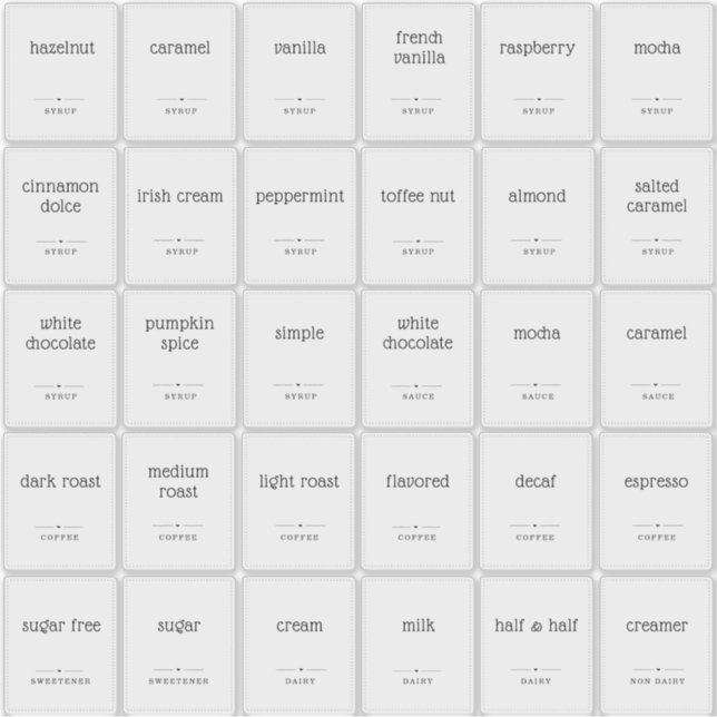 Klarsichtige 2 x 2,5" Aufkleber für das Coffee Bar (Vorderseite)