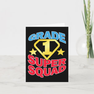 Klasse 1 Super Squad Superhero Teacher Team Karte