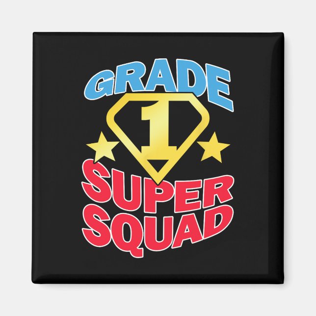 Klasse 1 Super Squad Superhero Teacher Team Magnet (Vorne)