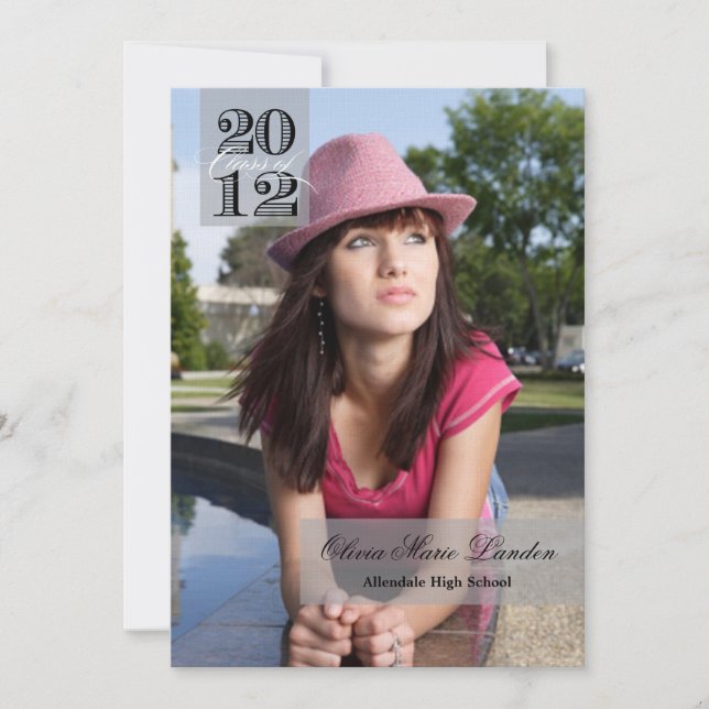 Klasse 2012| Bekanntgabe des Abschlusses Einladung (Vorderseite)