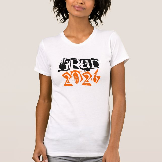 Klasse 2015 Grunge Text Abschluss T-Shirt (Vorderseite)