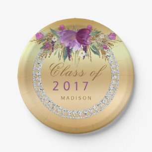Klasse 2017 des Blumen-Diamant-GoldAbschlusses Pappteller