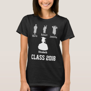 Klasse 2018 lustig elegantes, anpassbares Schwarz T-Shirt