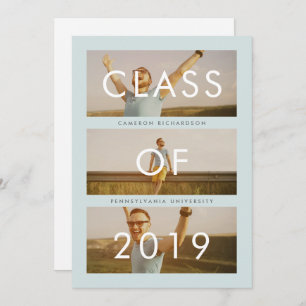 Klasse 2019  Mint Three Foto Graduation Party Einladung