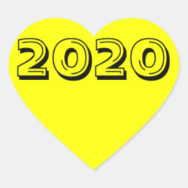 Klasse 2020 Gelber Herzsticker von Janz Herz-Aufkleber
