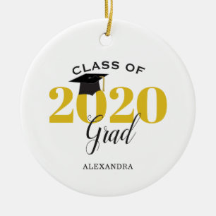 Klasse 2020 Graduate Modern Gold and Black Keramik Ornament