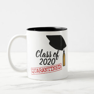 Klasse 2020, isolierte Goldtassel aus Abschluss Zweifarbige Tasse