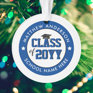 Klasse 2021 Elegant Blue Graduate Abschluss Ornament