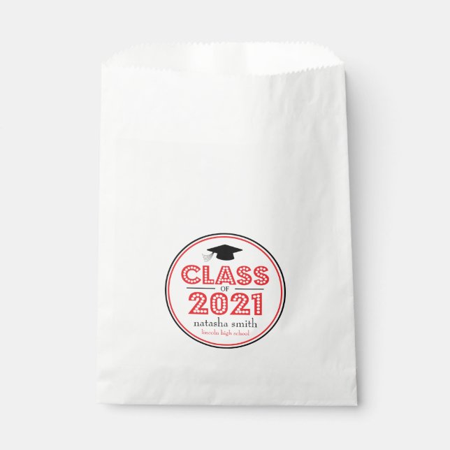 Klasse 2021 Gefälligkeitsflaggen (rot in Leuchten) Geschenktütchen (Vorderseite)