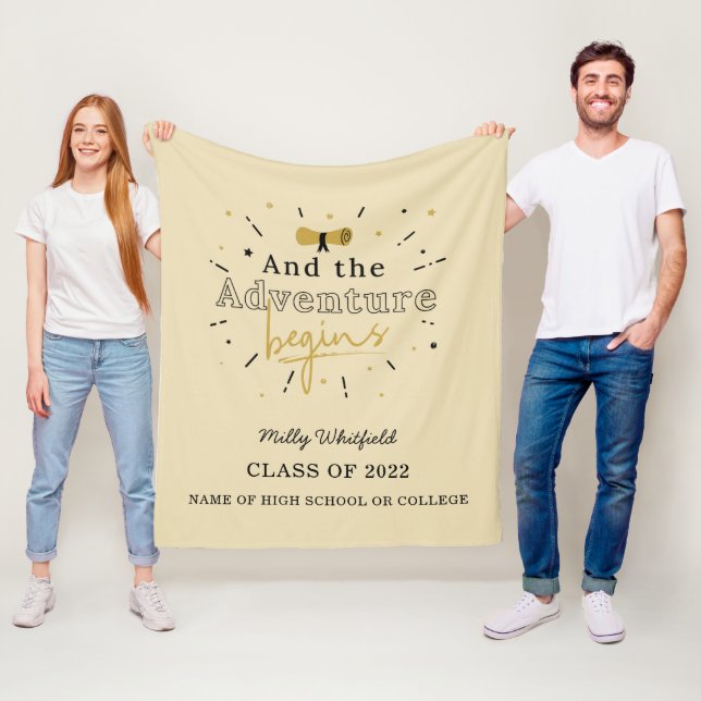 Klasse 2022 Abitur und das Abenteuer beginnt Fleecedecke (Beispiel)