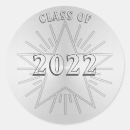 Klasse 2022 Abschluss Day von Janz Silver Star Runder Aufkleber