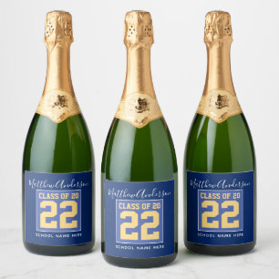 Klasse 2022 Elegant Royal Blue & Gold Abschluss