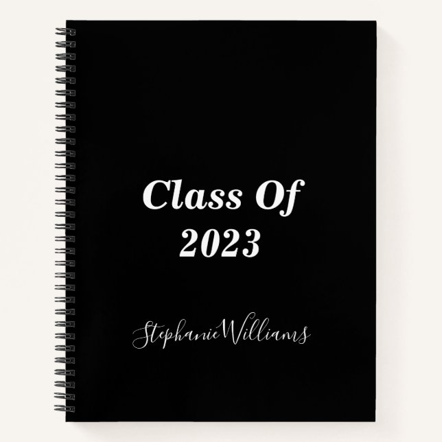 Klasse 2023 Abschluss Monogramm Geschenk einfach Notizbuch (Vorderseite)